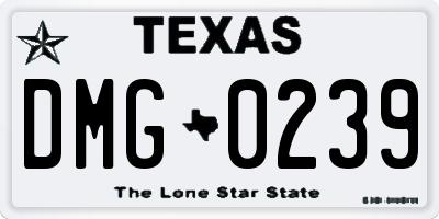 TX license plate DMG0239