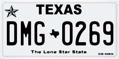 TX license plate DMG0269