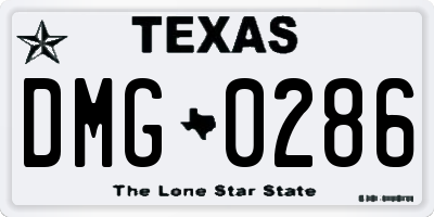 TX license plate DMG0286