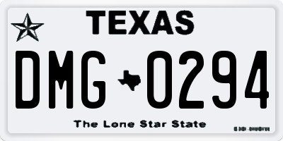 TX license plate DMG0294