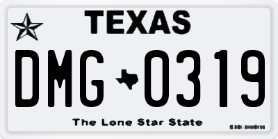 TX license plate DMG0319