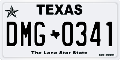 TX license plate DMG0341