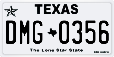 TX license plate DMG0356