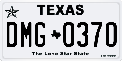 TX license plate DMG0370