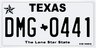 TX license plate DMG0441