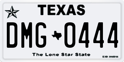 TX license plate DMG0444