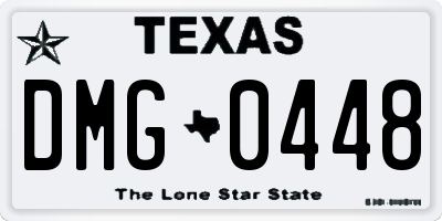 TX license plate DMG0448