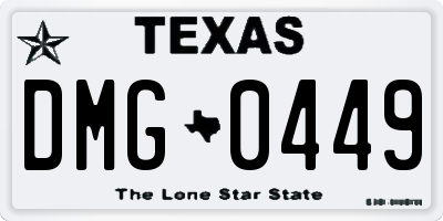 TX license plate DMG0449