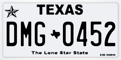 TX license plate DMG0452