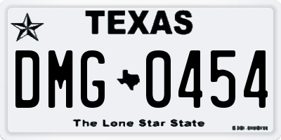 TX license plate DMG0454