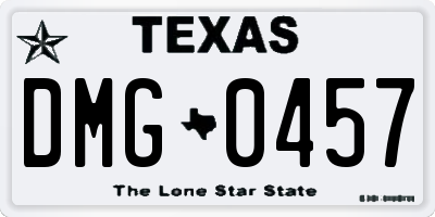 TX license plate DMG0457