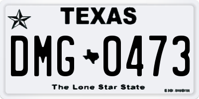 TX license plate DMG0473