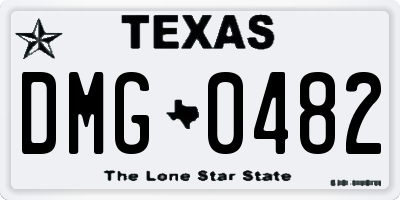 TX license plate DMG0482