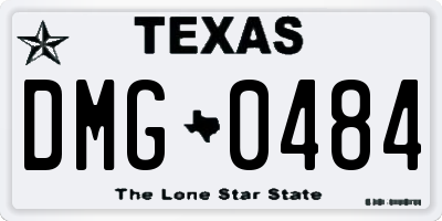 TX license plate DMG0484
