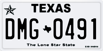 TX license plate DMG0491