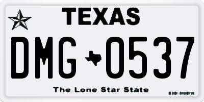 TX license plate DMG0537