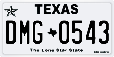 TX license plate DMG0543