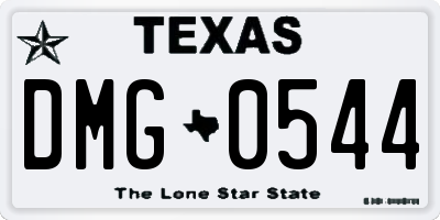 TX license plate DMG0544