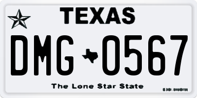 TX license plate DMG0567