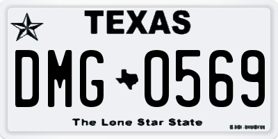 TX license plate DMG0569