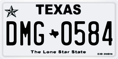 TX license plate DMG0584