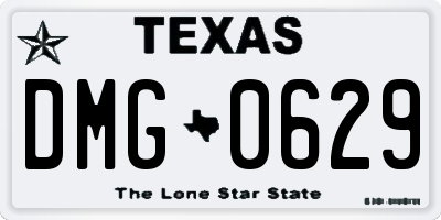 TX license plate DMG0629
