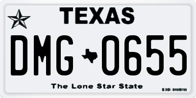 TX license plate DMG0655