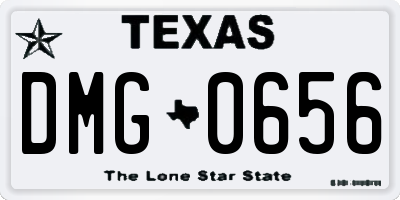 TX license plate DMG0656