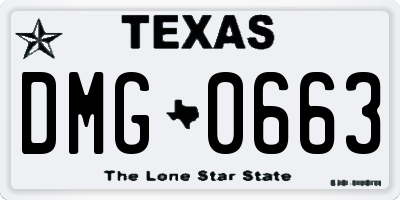 TX license plate DMG0663