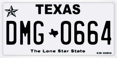 TX license plate DMG0664