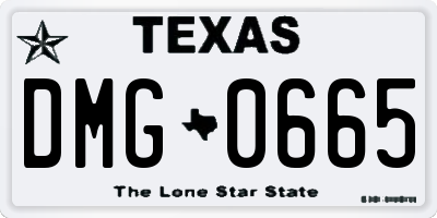 TX license plate DMG0665