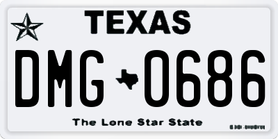 TX license plate DMG0686
