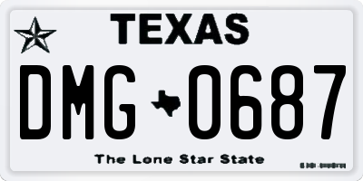 TX license plate DMG0687