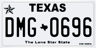 TX license plate DMG0696