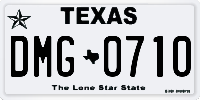 TX license plate DMG0710