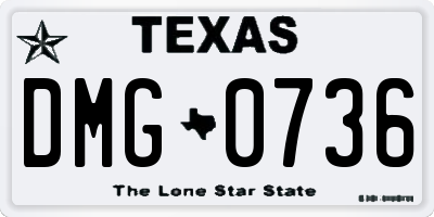 TX license plate DMG0736
