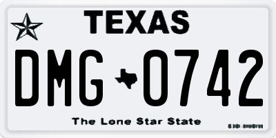 TX license plate DMG0742