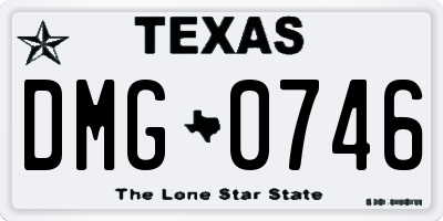 TX license plate DMG0746