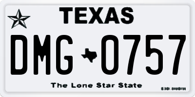 TX license plate DMG0757