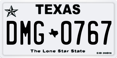 TX license plate DMG0767