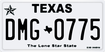 TX license plate DMG0775