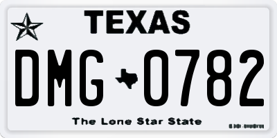 TX license plate DMG0782