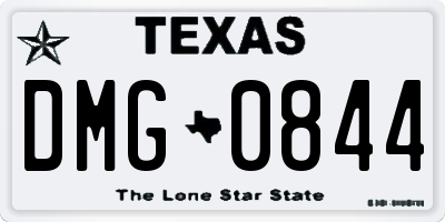 TX license plate DMG0844