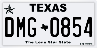 TX license plate DMG0854