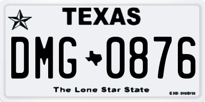 TX license plate DMG0876
