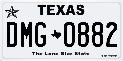TX license plate DMG0882