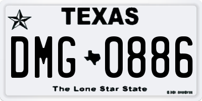 TX license plate DMG0886