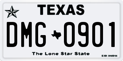 TX license plate DMG0901