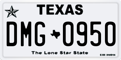 TX license plate DMG0950