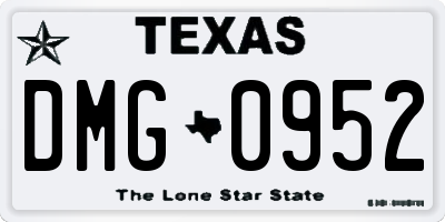 TX license plate DMG0952
